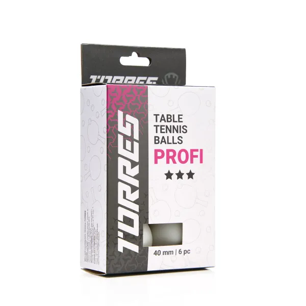 Мяч для наст. тенниса TORRES Profi 3*, TT23012, диам. 40+мм, упак. 6 шт, белый за 338.30 ₽ в Улан-Удэ