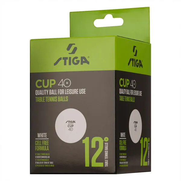 Мяч для наст. тенниса Stiga Cup ABS, 1110-2510-12, диам.40+мм, пластик, упак. 12 шт, белый за 1&nbsp;774.80 ₽ в Улан-Удэ