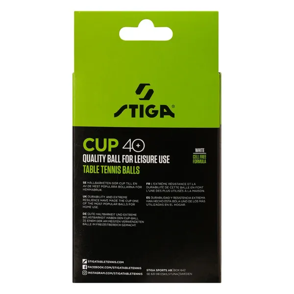 Мяч для наст. тенниса Stiga Cup ABS, 1110-2510-12, диам.40+мм, пластик, упак. 12 шт, белый за 1&nbsp;774.80 ₽ в Улан-Удэ
