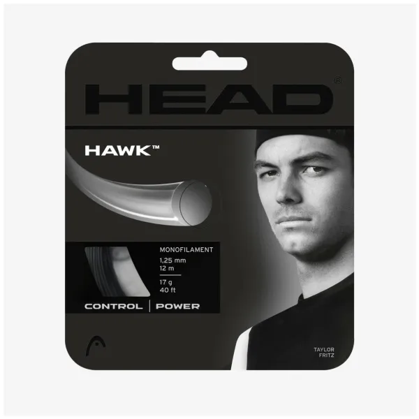 Струна теннисная HEAD Hawk 16, 281103-BK, 12м, черный