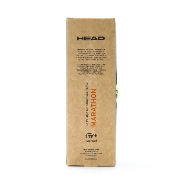 Мяч теннисный HEAD Marathon 3B, 578183, крафт. упак.3шт, без давления, фетр, нат.резина,желтый за 1&nbsp;055.70 ₽ в Улан-Удэ