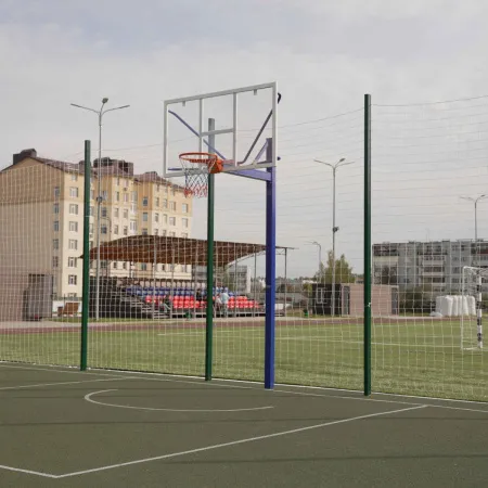 Баскетбольная стойка уличная одноопорная для игрового щита 1050х1800 мм вынос 1200 мм ZAVODSPORTA за 39&nbsp;600 ₽ купить в Улан-Удэ