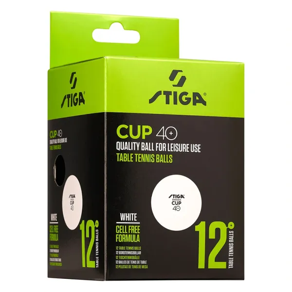 Мяч для наст. тенниса Stiga Cup ABS, 1110-2510-12, диам.40+мм, пластик, упак. 12 шт, белый за 1&nbsp;774.80 ₽ в Улан-Удэ