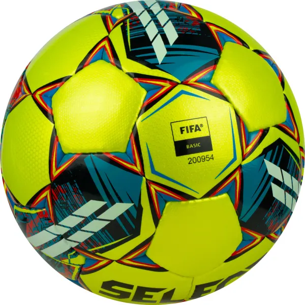 Мяч футзал. SELECT Futsal Mimas, 1053460550, р.4,FIFA Basic, 32 пан, гл.ПУ, руч.сш, жел-сине-красный за 6&nbsp;303.60 ₽ в Улан-Удэ