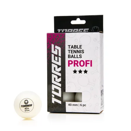 Мяч для наст. тенниса TORRES Profi 3*, TT23012, диам. 40+мм, упак. 6 шт, белый за 338.30 ₽ купить в Улан-Удэ