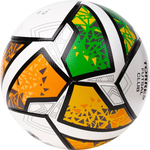 Мяч футзал. TORRES Futsal Club, FS323764, р.4, 10 пан. ПУ, 4 под. сл, гибрид. сш. бело-зел-оранж за 2&nbsp;264.40 ₽ в Улан-Удэ