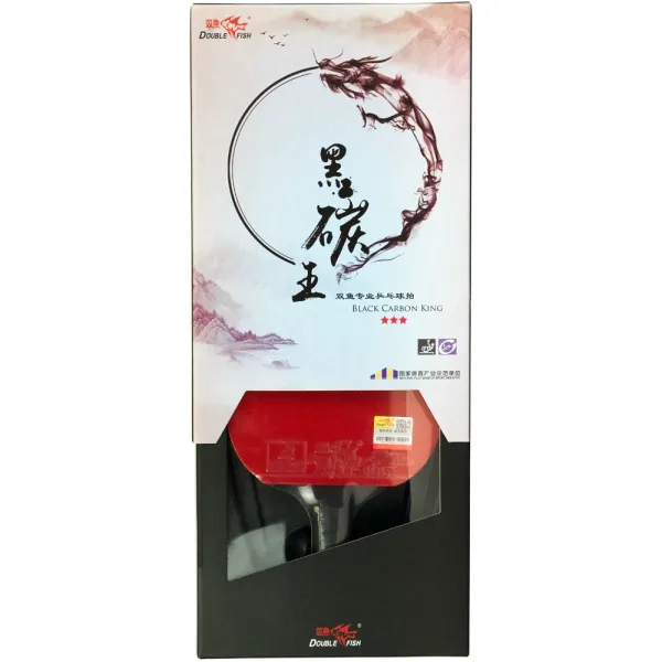 Ракетка для н/т DOUBLE FISH Black Carbon King Racket 3***, для професс.,ITTF Appr.,накл.2,1,мм за 4&nbsp;346.90 ₽ в Улан-Удэ