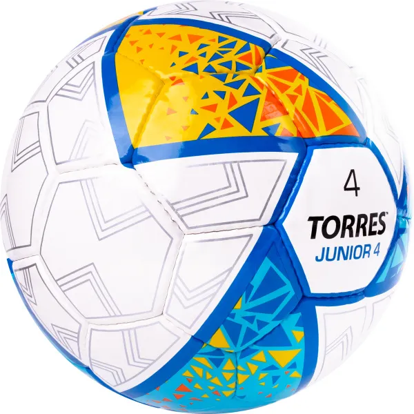 Мяч футб. TORRES Junior-4, F323804, р.4,глянц.ПУ, 4 сл, 32п, руч.сш, бел-жел-гол за 2&nbsp;070.60 ₽ в Улан-Удэ