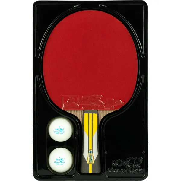Ракетка для н/т DOUBLE FISH 6A+C, для подвин.,ITTF Appr.,накл. 2,1 мм, конич. ручка+ 2 мяча V40+мм за 3&nbsp;442.50 ₽ в Улан-Удэ